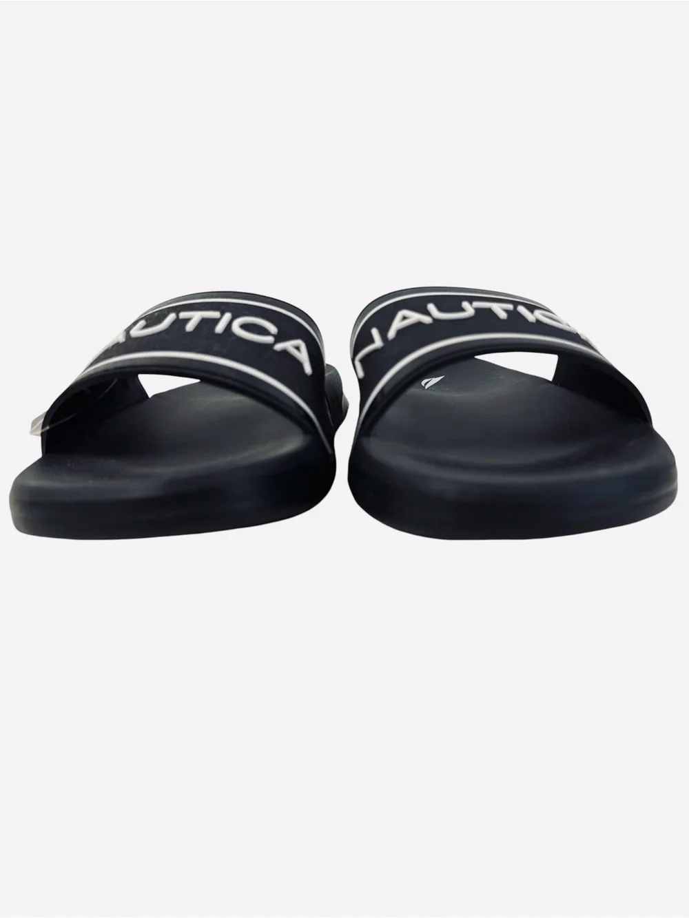 Nautica Men's Athletic Slide Comfort Sandal Shower Slippers Black/White Size 7